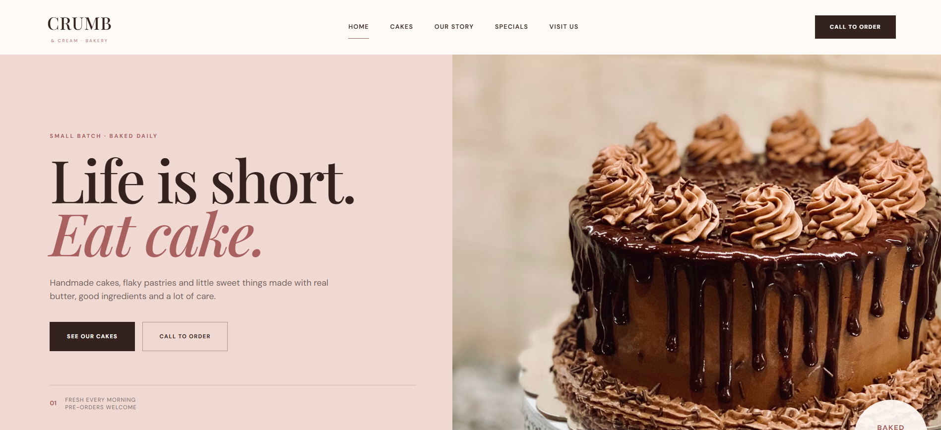 Café & Bakery website preview