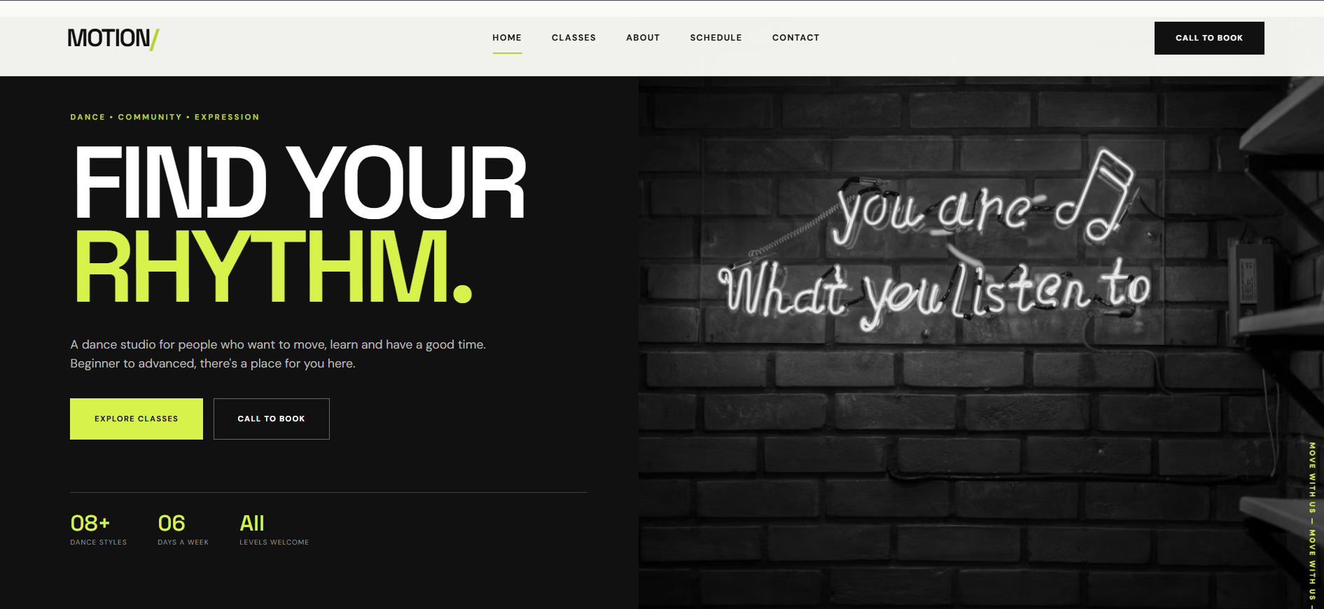 Dance Studio website preview
