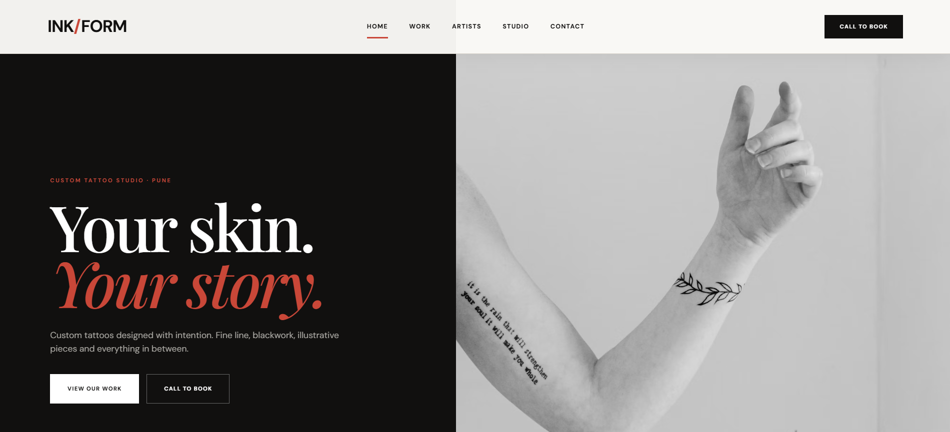 Tattoo Studio website preview